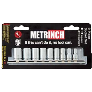 Metrinch 9 Piece 1/4 Inch Socket Set