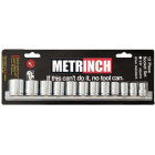 Metrinch 12 Piece 3/8 Inch Socket Set