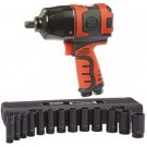 Shinano SI1490 1/2 Inch Air Impact Wrench c/w 1/2 Inch 13 Piece Imperial Socket Set